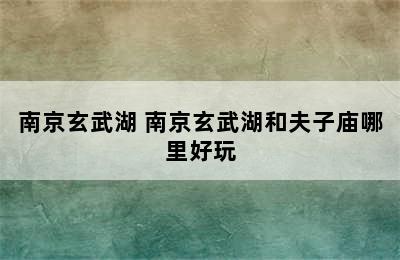 南京玄武湖 南京玄武湖和夫子庙哪里好玩